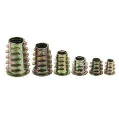 50Pcs M4 to M10 Zinc Alloy Wood Furniture Hex Socket Drive Threaded Insert Nut Assortment Kit