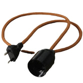 Fabric Cable Pendant Lamp Vintage Industrial Filament Light Bulb Holder Base 110V-240V