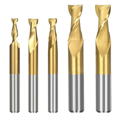 11pcs 2-12 HSS Milling Cutter 2 Flute Spiral End Mill for Wood Metal Aluminum Tool CNC Router Bit