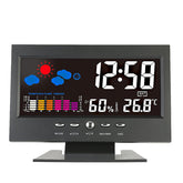 Digital LED Temperature Humidity Monitor Weather Forecast LED Table Alarm Clock