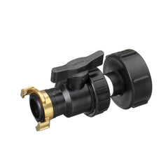 3/4'' Tank Drain Adapter Fixing Hose Outlet Tap Water Connector Replacement PP Ball Valve Fitting Parts for Home Garden