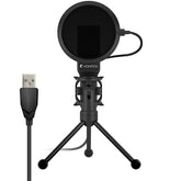 Desktop USB Microphone Gaming Computer Condenser with Folding Stand Tripod Filter for PC Video Recording