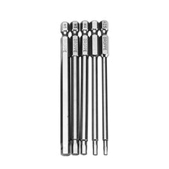 5Pcs 100mm H2.5-H6 Hex Head Screwdriver Bit 1/4 Inch Hex Shank Magnetic Screwdriver Bits
