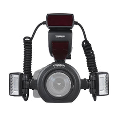 TTL Macro Flash Speedlite for Canon with 2pcs Flash Head and 4pcs Adapter Rings
