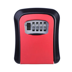 Aluminum Alloy Password Box Wall Mounted Key Lock Box 4 Digit Code Combination Key Storage Lock Box for Realtor Construction Room Escape