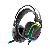 Gaming Headset with Omnidirectional Microphone Colorful RGB Light 50mm Unit for PC Laptop
