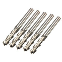 5pcs 6mm x 3 Flute HSS End Mill Cutter