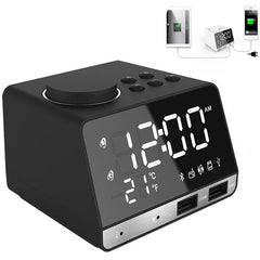 Bluetooth Speaker Alarm Clock USB Charging for Phone Portable FM Radio Subwoofer
