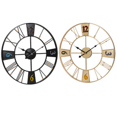 50/60 CM Roman Iron Bead Black/Silver/Gold Digital Wall Clock without Battery