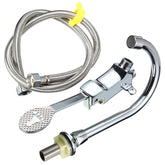 Single Cold Faucet Outlet Foot Plate 1m Flexible Hose Pedal Valve Lab Home Kitchen Basin Tap