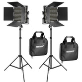 Bi-color 660 LED Video Light With Lighting Stand Kit 3200-5600K CRI 96+ Dimmable Lamp with U Bracket for Studio Photography Video Shooting 2 Pieces