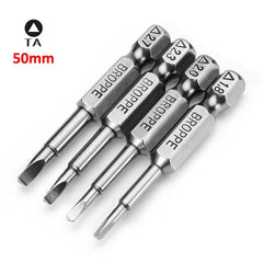 4pcs 50mm 1.8-2.7 1/4 Inch Hex Shank Magnetic Triangle Screwdriver Bits