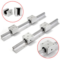2pcs 300mm Supported Rails With 4pcs SBR12UU Pillow Bearing Blocks