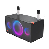 Wireless Karaoke Speaker Bluetooth Home Theatre Subwoofer Dual Microphone with 120w Colorful Lighting Effect Support Multiple Audio Inputs