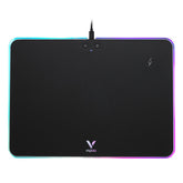 Wireless Charging Mouse Pad Anti-Slip Silicone Base USB Wired RGB Backlit Gaming Mouse Pad for PC Laptop