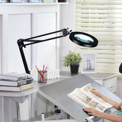 Folding Long Arm Clip Eye Protection Desk Lamp USB Reading Light LED Magnifying Glass Electronic Maintenance Light