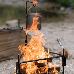 Burning Fire Rack Portable Picnic Firewood Rack Triangle Stable Outdoor Camping Barbecue