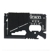 14 in 1 Outdoor EDC Card Tools Kit Camping Emergency Survival Ruler Cutter Opener Wrench