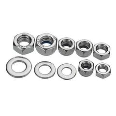 255pcs Stainless Steel Nylon Insert Hex Lock Nuts Full Nuts Washers Assortment Kit M4 M5 M6