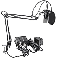 Studio Condenser Microphone Kit for PC Karaoke Youtube Professional Recording Live Broadcast with Stand