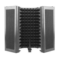 331x1060mm 5 Panels Foldable Studio Microphone Isolation Shield Acoustic Foam Sound Absorbing for Recording Live Broadcast