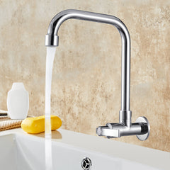 360 Degree Rotation Single Cold Faucet Long Neck Brass Kitchen Sink