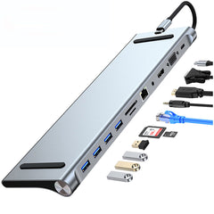 11 in 1 Docking Station Hub Adapter With 100W 4K HDMI-Compatible VGA RJ45 Gigabit Ethernet