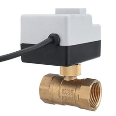 AC 220V 1/2" 3/4" 1" 1-1/4" Motorized Electric Brass Ball Valves 2 Way 3 Wires Full Port Valve