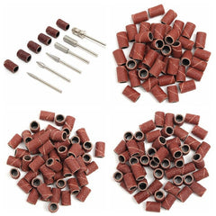 300pcs 80/120/180 Grit Drill Sanding Bands with 6 Replacement Bits Set
