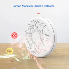 WiFi 2 In 1 Smoke Detector Carbon Monoxide Detector Fire Alarm Sensor Wireless Security System Smart Life Tuya App Control for Smart Home