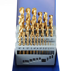 25Pcs Titanium Coated M42 Twist Drill Bit 8% High Cobalt HSS Set Industrial Grade 1-13mm for Stainless Steel Metal Wood