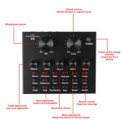 9in1 Condenser Microphone Kit Live Sound Card Stand Shock Mount Professional Mic Set for Broadcast Singing K Songs