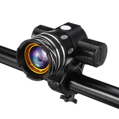 650LM T6 LED Zoomable Bike Headlight USB Charging Super Bright Bike Front Light Cycling Warning Light