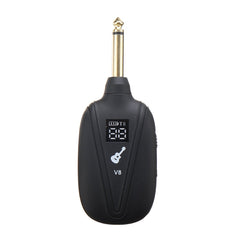 Wireless Guitar System Built-in Rechargeable 4 Channels Transmitter Receiver for Electric Bass