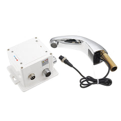 Zinc Alloy Automatic Infrared Sensor Kitchen Basin Sink Faucet Smart Touchless Cold Tap Single Handle Deck Mount w/ Controller Box