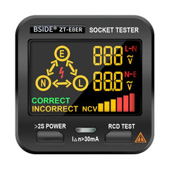 Electric Socket Tester Outlet Tester Digital LCD Display with NCV Test RCD Test Polarity Test Electric Circuit Polarity Voltage Detector