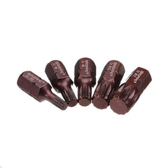 5pcs M5-M12 30mm Star Screwdriver Bit 10mm Hex Shank for Impact Screwdriver
