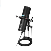 USB Condenser Microphone Audio Recording Mic with Desktop Bracket 4 Pickup Modes Directivity Stereo 16mm Electret for Live Broadcast