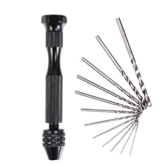 Mini Hand Drill With 30pcs 0.5mm-3mm Twist Bit Model Craft Rotary Tools