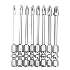 8Pcs 75mm/100mm Length Impact Phillips Screwdriver Bit High Torque Cross Screwdriver Bit S2 Strong Magnetic Screwdriver Bit