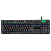 Wired Mechanical Keyboard Blue Switch 104-Key Suspended Keycaps RGB Backlit Mechanical Gaming Keyboard