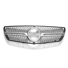 Diamond Look Front Bumper Grille Grill Silver For Mercedes Benz Vito