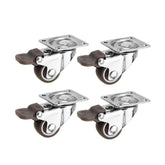 4pcs 1 Inch TPE Mute Lightweight Universal Wheels with Brake Caster for Furniture