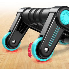 AB Roller 4 Wheel Folding Abdominal Muscle Exercise Gym Roller Home Fitness Training Equipment