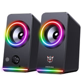 Gaming Speaker 2.0 Channel RGB Light Computer Speaker Stereo Bass Touch Control Gaming Wired USB/3.5mm Speaker