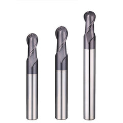 R0.5-R6mm TiAlN Coating Ball Nose 2 Flute Tungsten Carbide End Mill Cutter