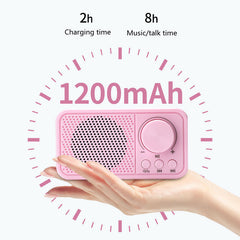 Bluetooth 5.0 Portable Mini FM Radio Receiver Speaker MP3 Player Support TF Card USB Waterproof Large Capacity Battery