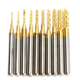 10pcs 0.8mm-3mm Carbide End Mill Engraving Bits For CNC Rotary Burrs