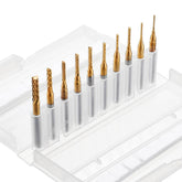 10pcs 0.8-3mm Titanium Coated with 1.6mm Blue Nano Engraving Milling Cutter Carbide Bits