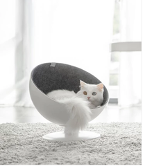 Cat Fiber Spinning Pet Nests White Minimalist Interactive Pet Bed